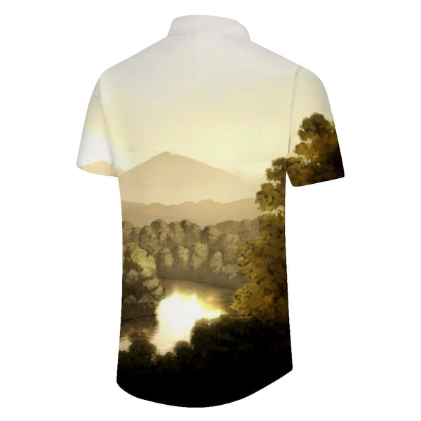 
Natural scenery 3d print pattern short sleeve shirt men casual button tropical hawaiian shirt fashion
                