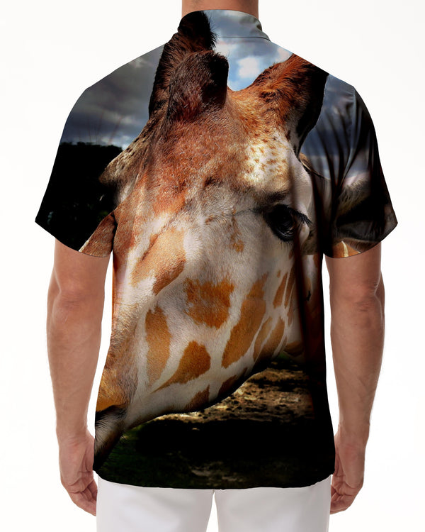 
Funny Giraffe Dark Men's Short Sleeve Casual Shirt Regular Fit Printed Pattern Shirt Short Sleeve Hawaiian Party
                