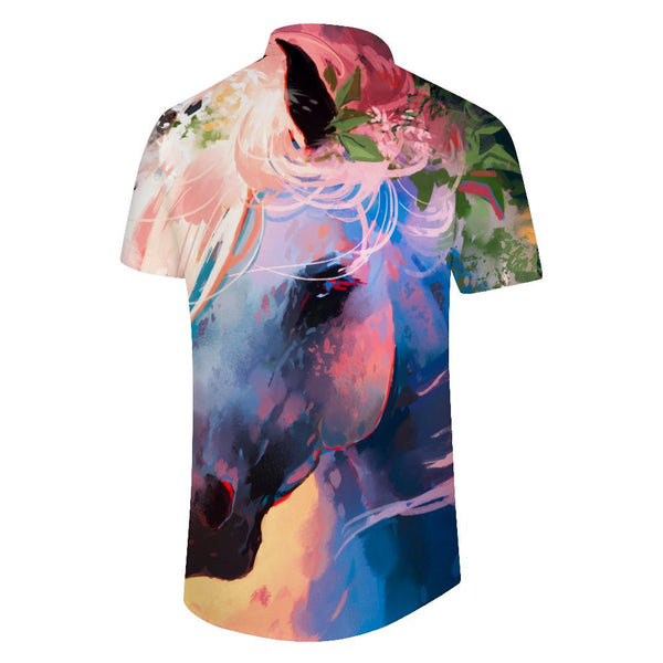
Artistic Aesthetic Horse Fantasy Horse Tropical Beach Shirt Men's Casual Hawaiian Shirt Button
                