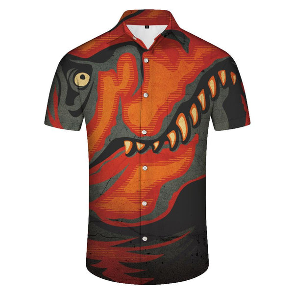 
Cartoon Dinosaur 3D Printed Short Sleeve Hawaiian Shirt Men's Casual Outdoor Clothing Street Clothes
                