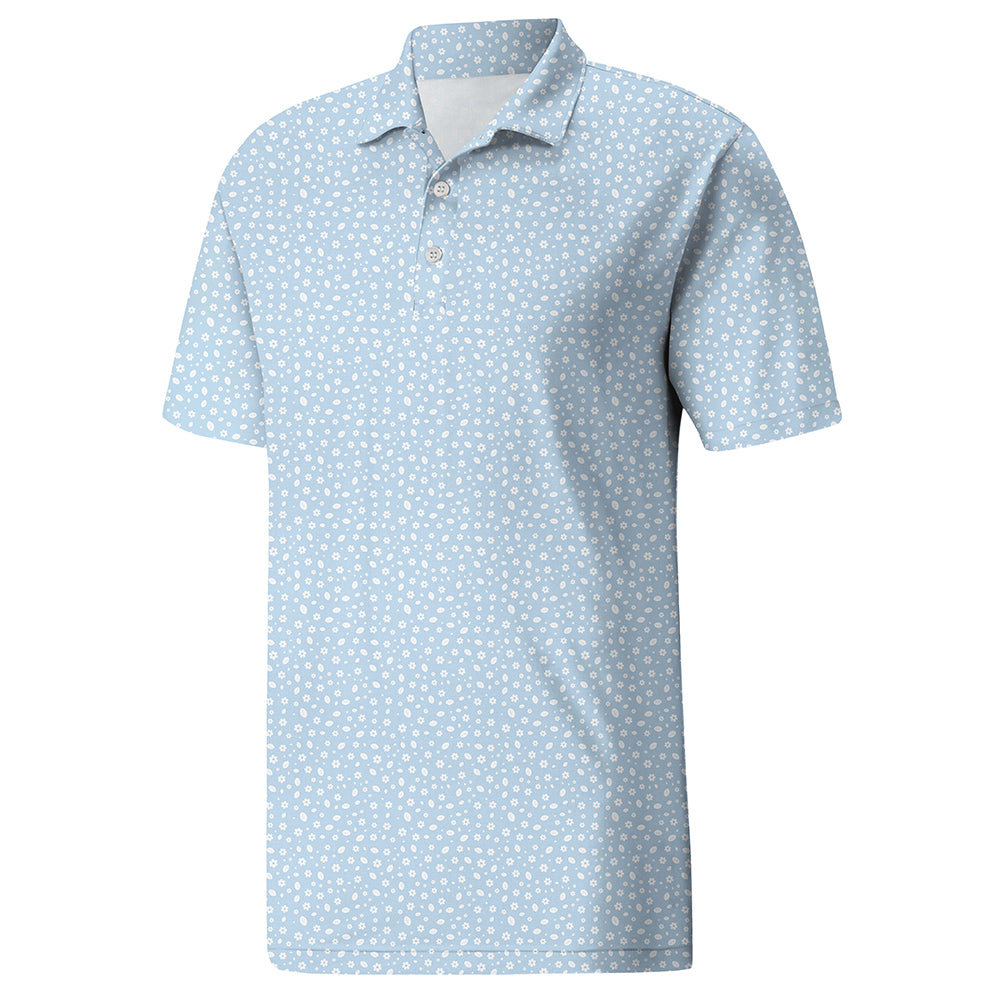 Men’s Light Blue Textured Polo Shirt for Summer – Smooth Fabric, True US Fit
