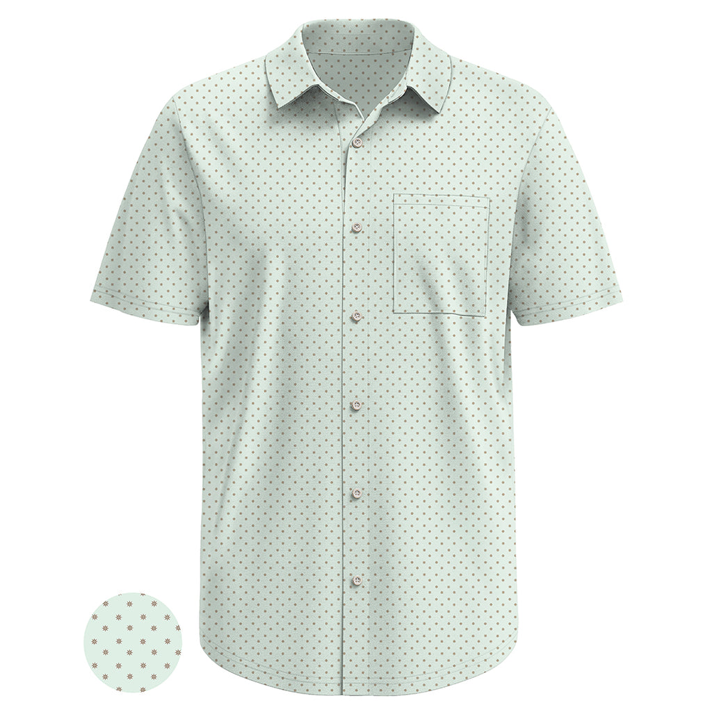 Men’s Everyday Comfort Micro Print Polo – Lightweight Fabric, Clean Casual Style