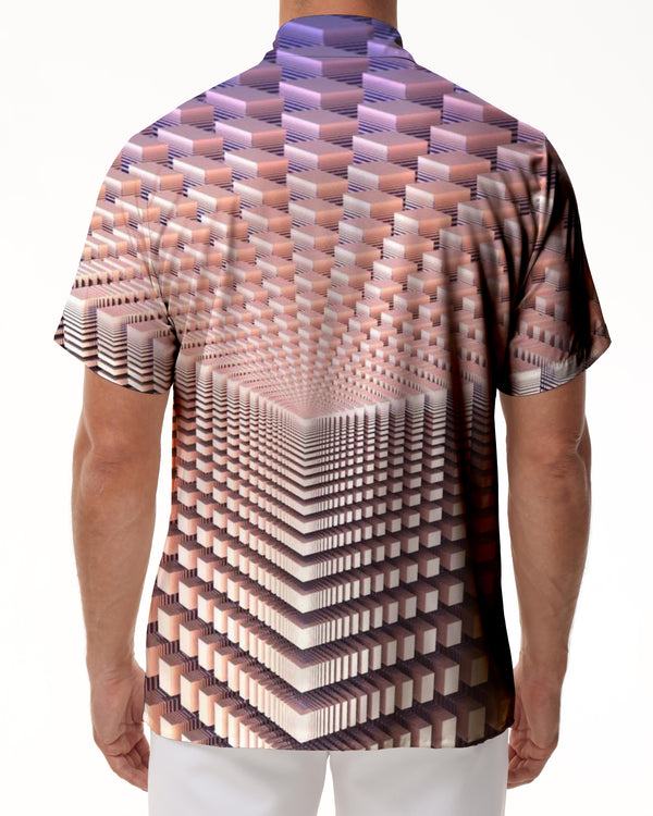 
Geometric Shirt Hawaiian Button Men's Casual Shirt Beach Short Sleeve Suit Mixed Color Shirt
                