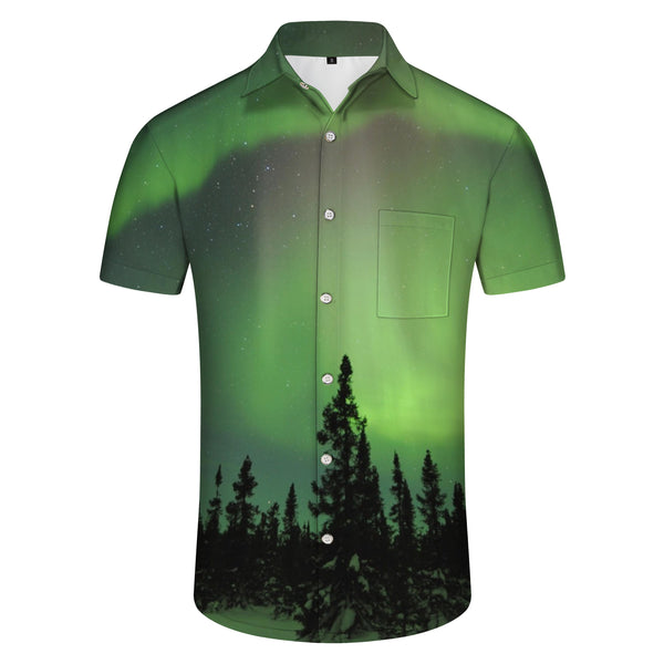 
Hawaii Men's Shirt Styles Northern Lights Tropical Fashion Casual Lapel Beach Short Sleeve Shirt Tops
                