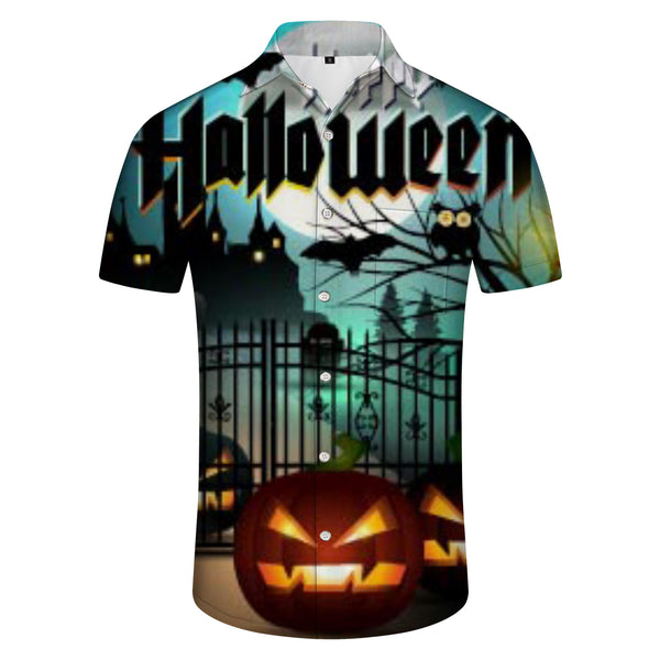 
Forest Castle Halloween Hawaiian Shirt Button Short Sleeve Beach Shirt Mens Beach Party
                