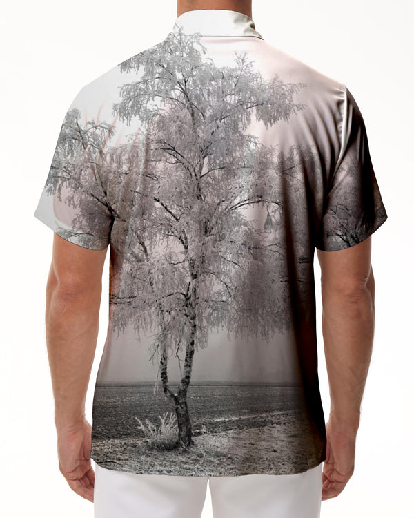 
Cold and hot landscape men's lapel short-sleeved shirt pocket fashion Hawaiian tropical daily simple short-sleeved shirt
                
