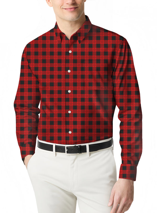 Fashion Slim Fit Plaid a Men's Long Sleeve Flannel Shirt for a Contemporary Style