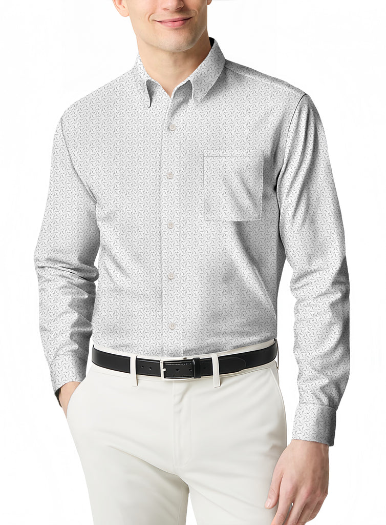 Breathable Men's Polo Shirt a Casual Micro Print for Summer Comfort