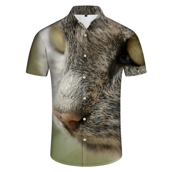 
3D digital printing animal cat fun funny men's daily casual loose simple short-sleeved shirt tropical fashion cool top
                