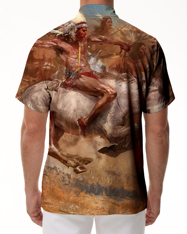 
Art Oil Painting Men's Fashion Hawaiian Shirt Casual 3D Character Printed Shirt Summer Loose Short Sleeve Top Trend Lapel Button Beach Shirt
                