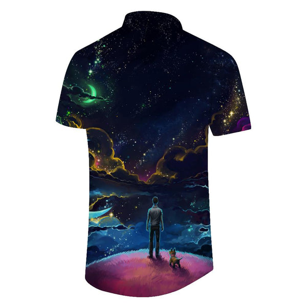 
Art Anime Movie Button Lapel Men's Hawaiian Shirt 3D Printed Short Sleeve Tropical Vacation Beach Shirt
                