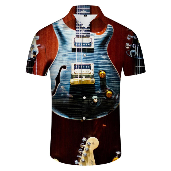 
Cool abstract rap electronic guitar print men's humorous and interesting cool style novelty shirt short sleeve fashion trend four seasons
                