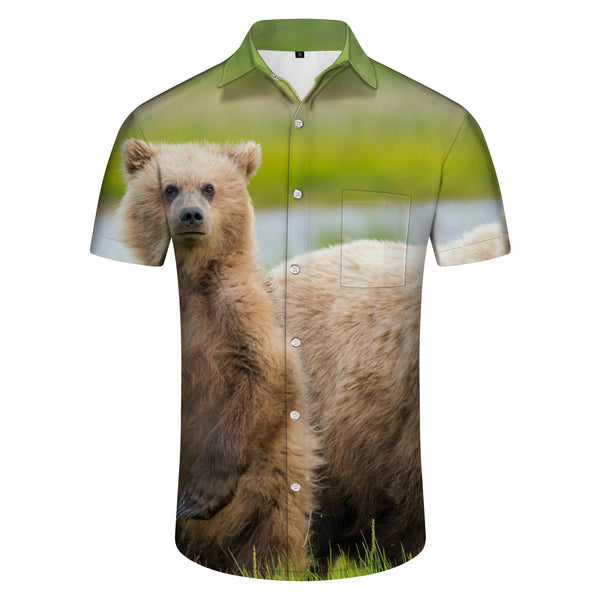 
Cute Animal Summer Shirt Men's Fashion Collar Shirt Casual Button Shirt Short Sleeve Holiday Beach Shirt
                