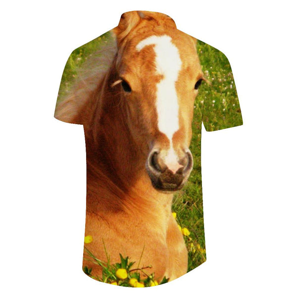 
Diggital Print Animal Horse Graphic Shirts For Men Short Sleeves Casual Loose Beach Hawaiian Shirt Blouses Mens Oversized Tops
                