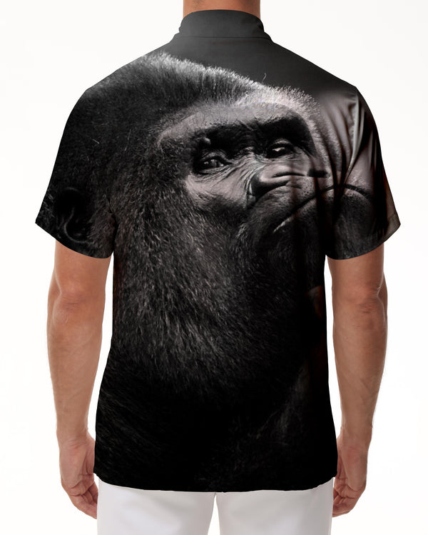 
New Casual Loose Men's Gorilla Hawaiian Shirt Hawaiian Button Lapel Beach Casual Short Sleeve Button Shirt
                