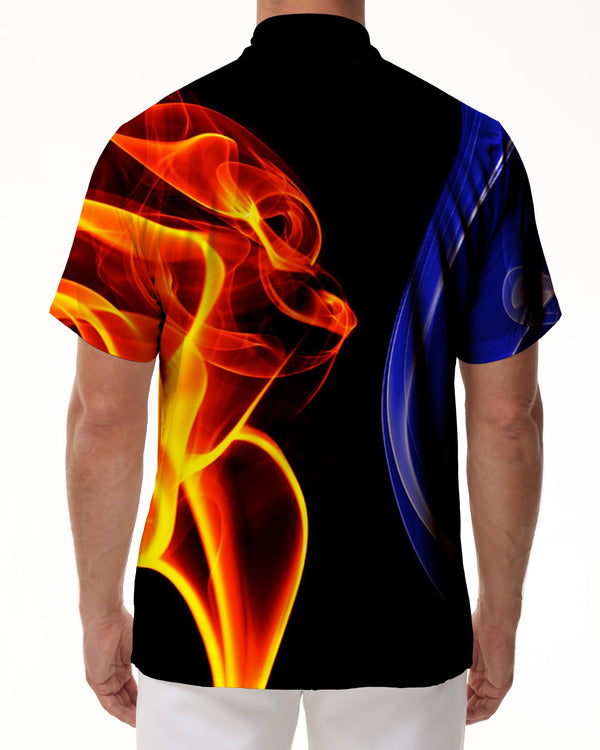 
Color Flame Men's Short Sleeve Shirt Casual Button Summer Beach Shirt Classic Fit Top
                