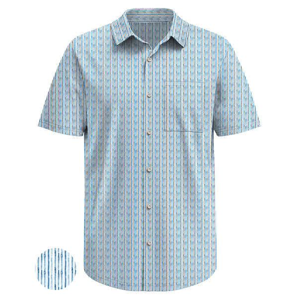 Men’s Micro Pattern Button-Up Shirt – Relaxed Fit, Polished Casual Look