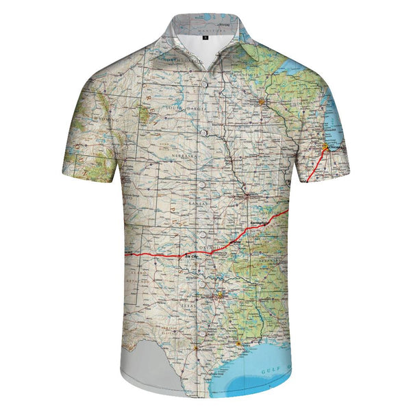 
Rhode Island State Map Men's Loose Shirt Short Sleeve Top Hawaiian Button Lapel Pocket Four Seasons Tropical Casual Clothing
                