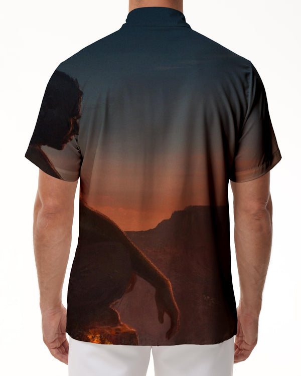
Desert Sunset Mens Street Regular Fit Short Sleeve Casual Tropical Hawaiian Business Button
                