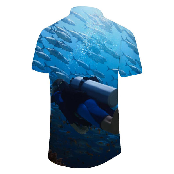 
Underwater World Fish Diving Casual Loose Men's Short Sleeve Shirt Hawaiian Tropical Summer Short Sleeve Shirt Beach
                