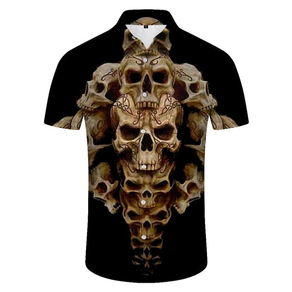 
Military Skull Print Shirt Casual Short Sleeve Loose Short Sleeve Shirt Tropical Outdoor Street Walking Clothes
                