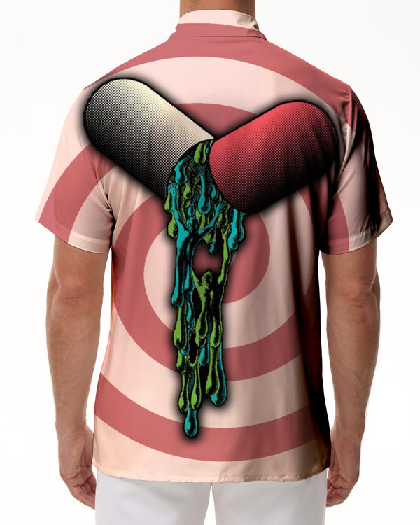 
Hip Hop Abstract Personalized Pill Capsule 3D Printed Men's Short Sleeve Shirt Funny Lapel Short Sleeve Street Trend Creative Summer Top Loose
                