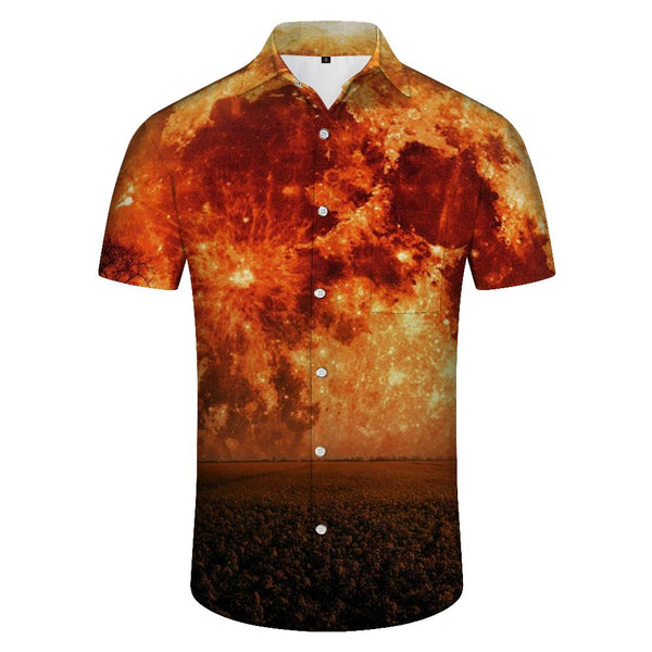 
Mars Planet Casual Short Sleeve Shirt Men's Casual Loose Short Sleeve Button Shirt Summer Hawaiian Shirt
                