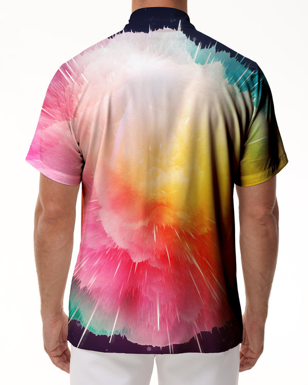 
Hawaiian Men's Shirt Rainbow Pattern 3D Printed Short Sleeve Lapel Button Casual Street Top
                