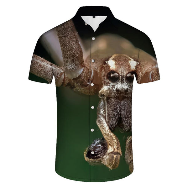 
Personalized abstract spider animal 3d print pattern Hawaiian four seasons tropical fashion short sleeve shirt trend
                
