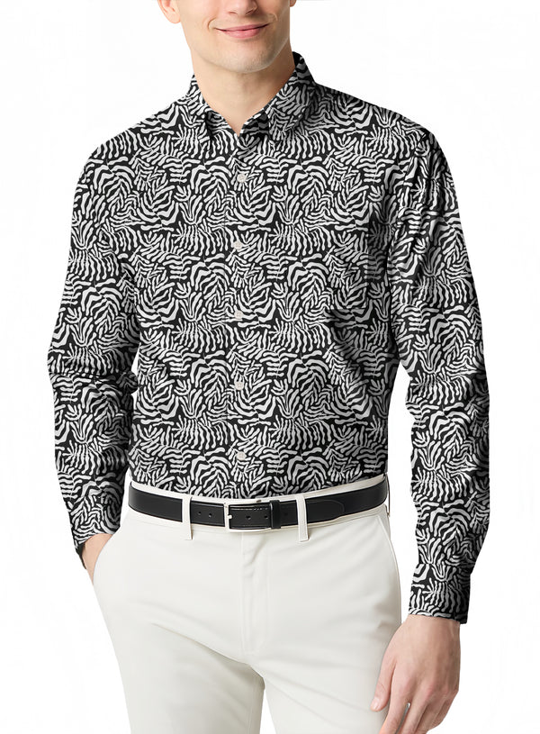 Men's Performance Polo with a Micro Print Perfect for the Office