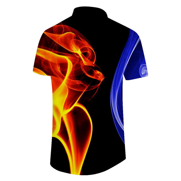 
Color Flame Men's Short Sleeve Shirt Casual Button Summer Beach Shirt Classic Fit Top
                