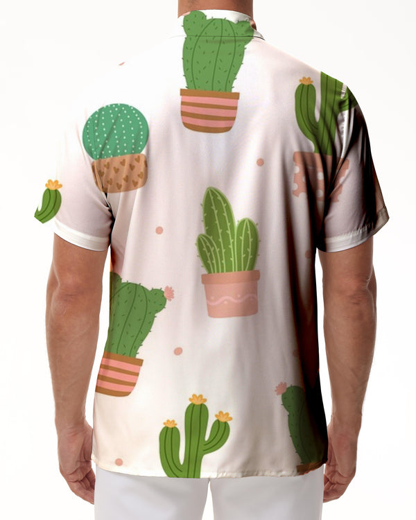 
Succulent Cactus Print Men's Shirt Casual Short Sleeve Button Shirt Summer Beach Top Short Sleeve
                