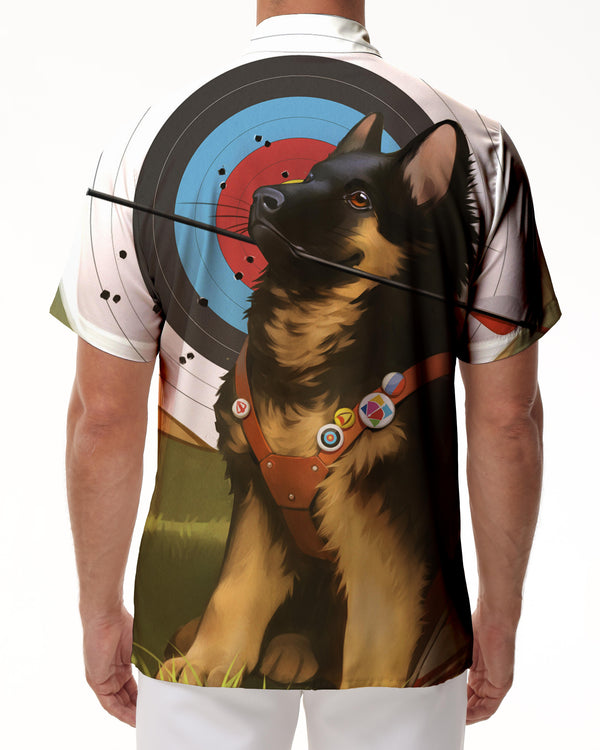 
German Shepherd Casual Men's Short Sleeve Shirt Cuban Button-Down Shirt Beach Tops
                