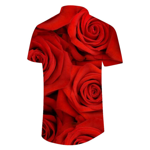 
Bright Rose Comfortable Breathable Fashion Short Sleeve Shirt Men's Soft Fashion Short Sleeve Hawaiian Short Sleeve Shirt Lapel Button
                