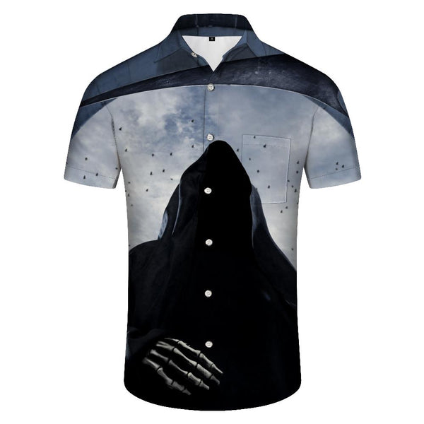 
Night of the Dead Skull Mens Casual Button Shirt Hawaiian Tropical Button Short Sleeve Top Cool for Summer
                