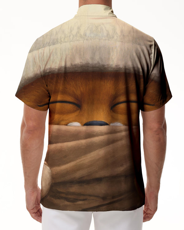 
Fox in the Forest Men's Classic Tropical Four Seasons Hawaiian Casual Short Sleeve Loose Summer Casual Funny Shirt Tops
                