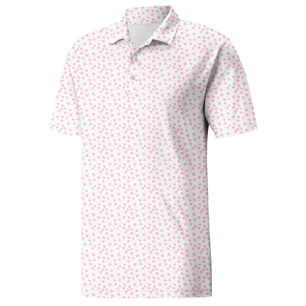 Men’s Light Pink Pattern Polo Shirt for Smart Casual – Lightweight Fabric, Comfortable Fit