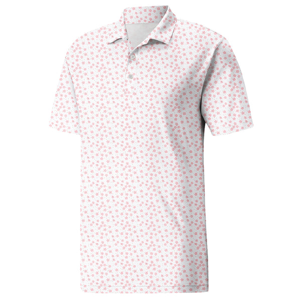 Men’s Light Pink Pattern Polo Shirt for Smart Casual – Lightweight Fabric, Comfortable Fit
