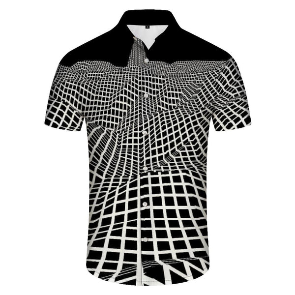 
Geometric Men's Fashion Cool Casual Loose Hawaiian Tropical Back Beach Short Sleeve Shirt Button Down
                