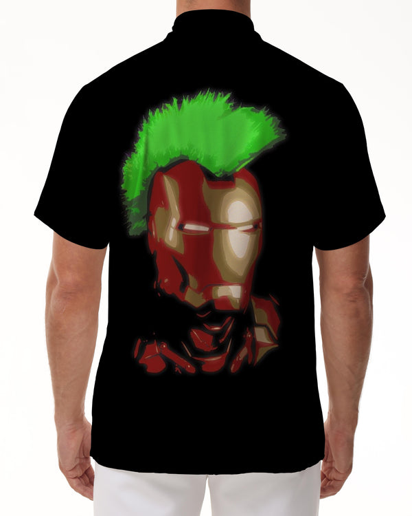 
American cartoon character Hawaii button-down short sleeve lapel pocket fashion men's casual collar loose fashion tops short sleeve shirt
                