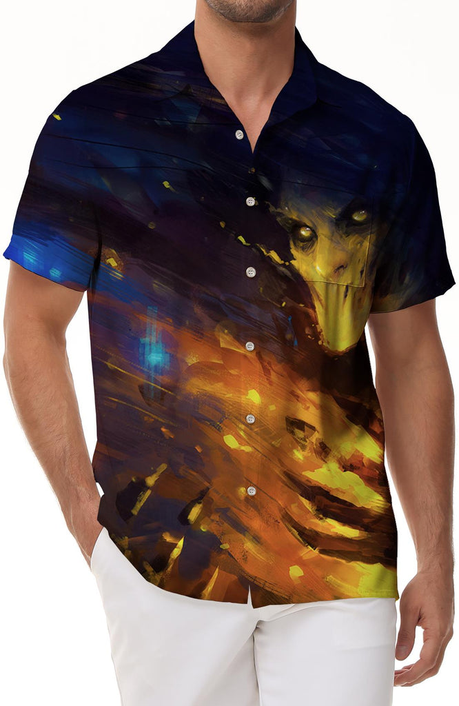 Art Abstract Retro Style Casual Travel Men's Hawaiian Shirt Casual Button Short Sleeve Tropical Beach Vacation Party Fun Top