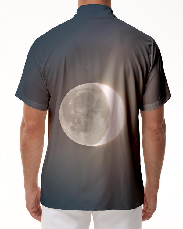 
Moon Men's Casual Short Sleeve Shirt Hawaiian Shirt Men's Casual Tropical Short Sleeve Beach Shirt Tops
                
