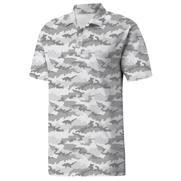 Men’s Grey Camouflage Polo Shirt for Outdoor Style – Stretch Fabric, Easy Care