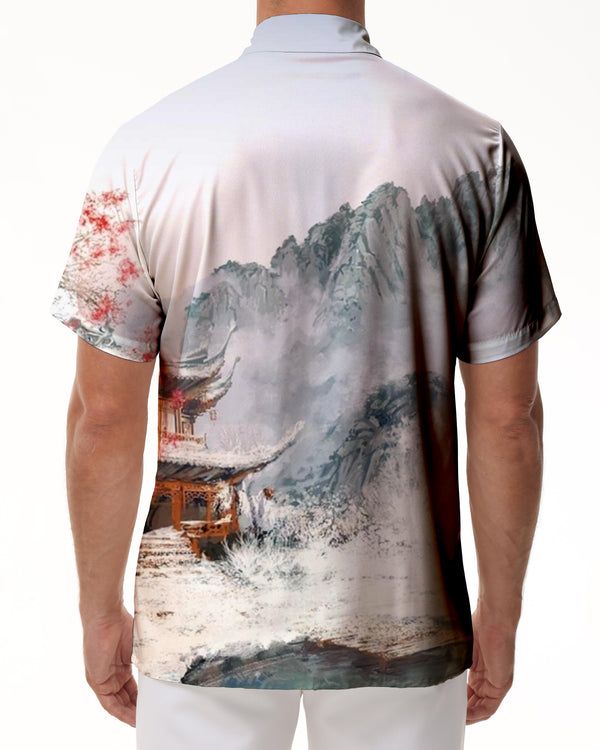 
Ancient Snow Scene Fashion Beach Hawaiian Button Lapel Pocket Shirt Short Sleeve Casual Men's Style Daily Shirt Short Sleeve Street
                