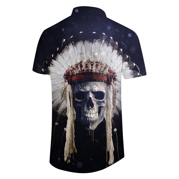 
Fun New Casual Hawaiian Button Men's Shirt Short Sleeve Clothing Print Skull Black
                