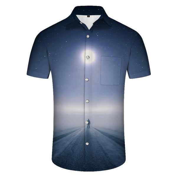 
Men's Galaxy Astronomy Hawaiian Shirt Blue Sky Stars Button Short Sleeve Shirt 3D Digital Print Beach Shirt Infinite Road
                