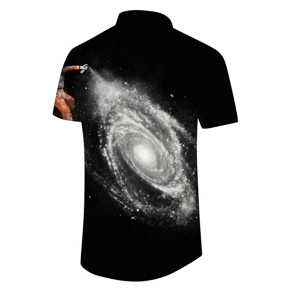 
Men's Hawaiian shirt short-sleeved button-down shirt casual summer shirt aesthetic flash rotating universe
                