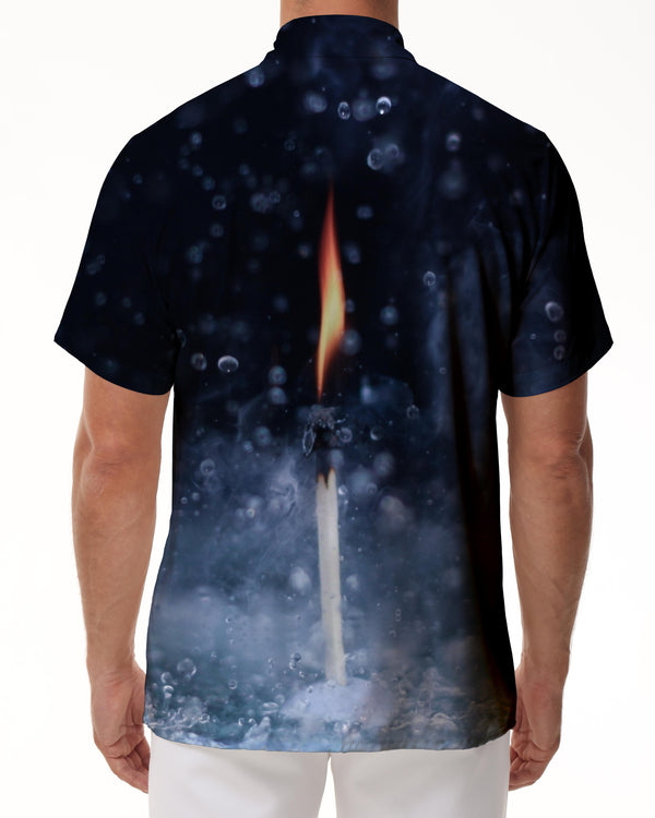 
3D Digital Printing Ground Candle Hawaiian Shirt Men's Casual Short Sleeve Button Beach Tropical Shirt Trend
                