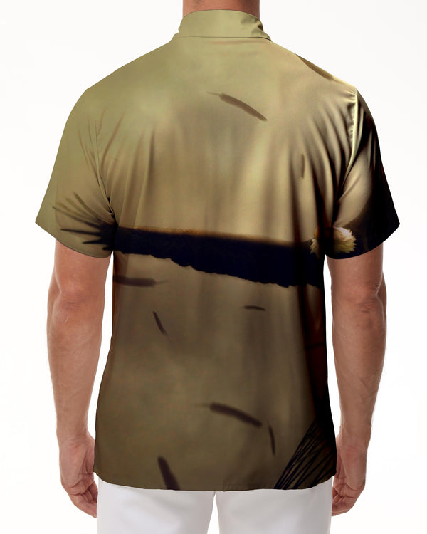 
Brown Animal Sky Wars Regular Fit Men's Short Sleeve Button Shirt Summer Casual Retro Print Pattern
                