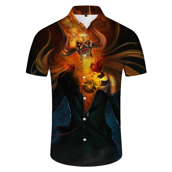 
Wicked Hell Cool Fashion Men's Casual Daily Street Loose Short Sleeve Tropical Short Sleeve Button-down Beach Hawaiian Shirt
                